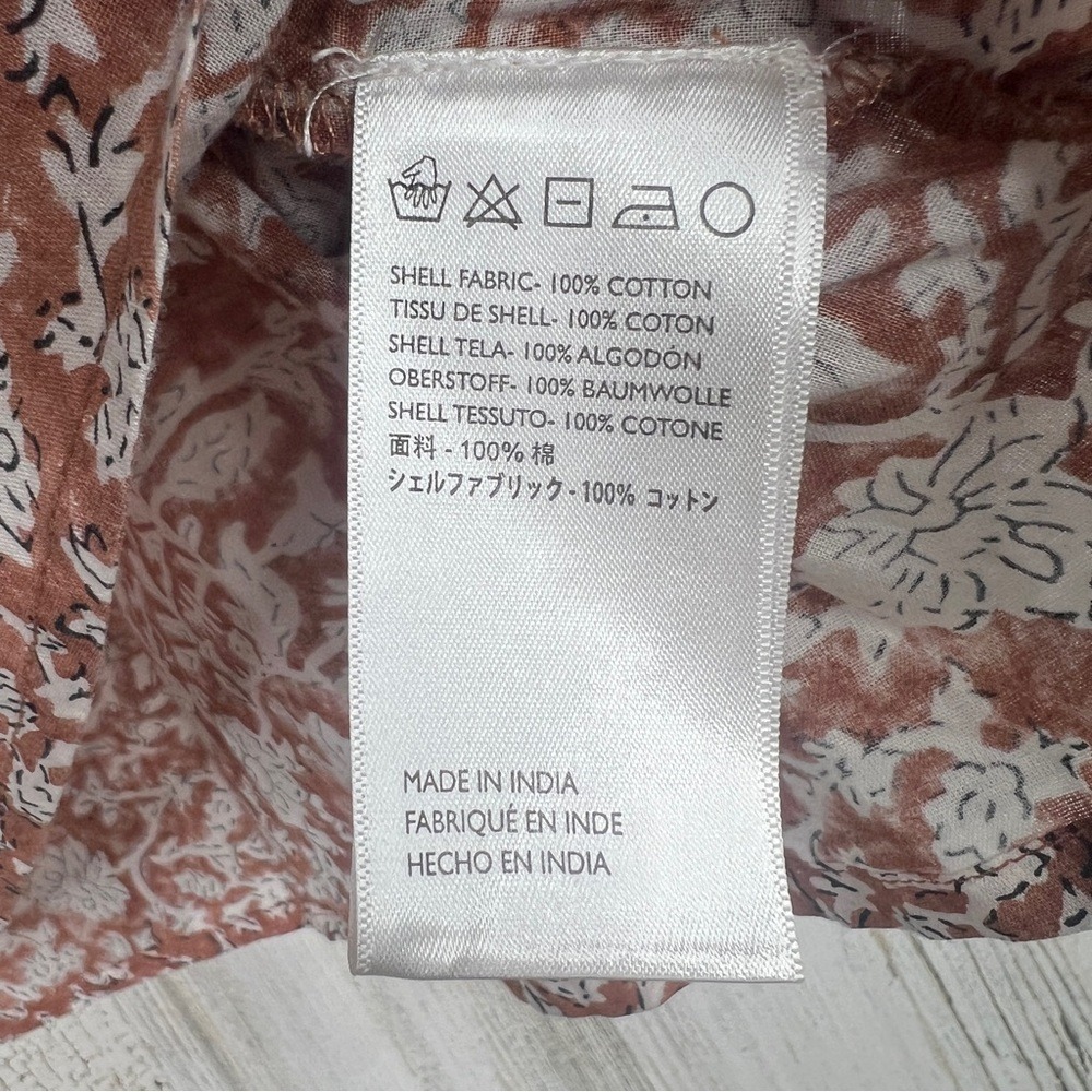 Cleobella Nasir Raja Floral Blouse Large Ruched Neck Cotton Boho Luxe Top - Picture 9 of 17